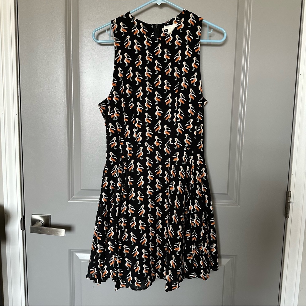 H&M Pelican Print Sleeveless Dress Size 8